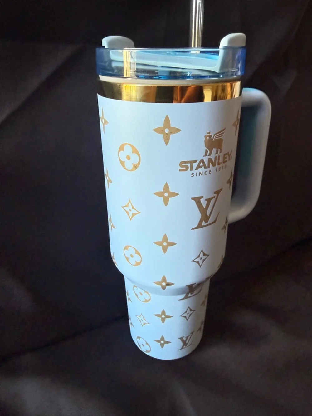 New Stanley 40oz Lavender & Gold Laser LEngravedV w/ Straw (No Original Box) - Picture 2 of 6